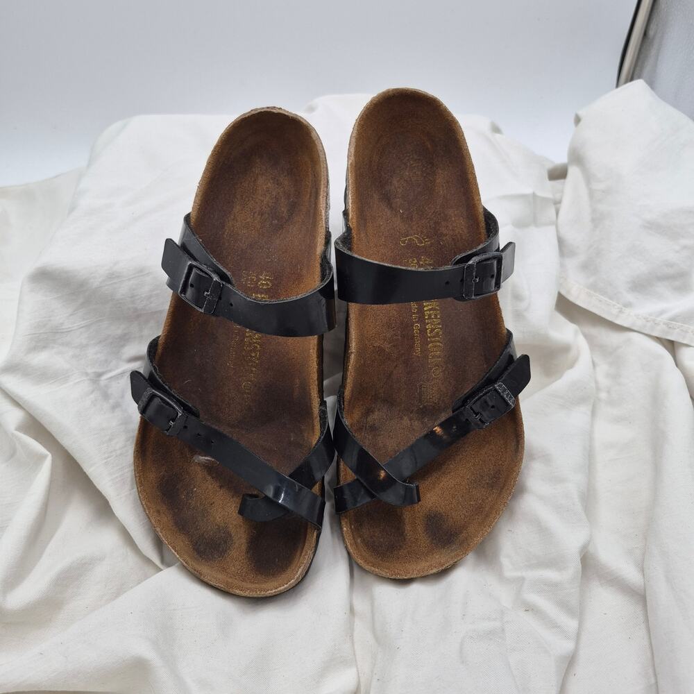 Birkenstock Mayari Black Birko-Flor Patent size EU 40 us 9-9.5